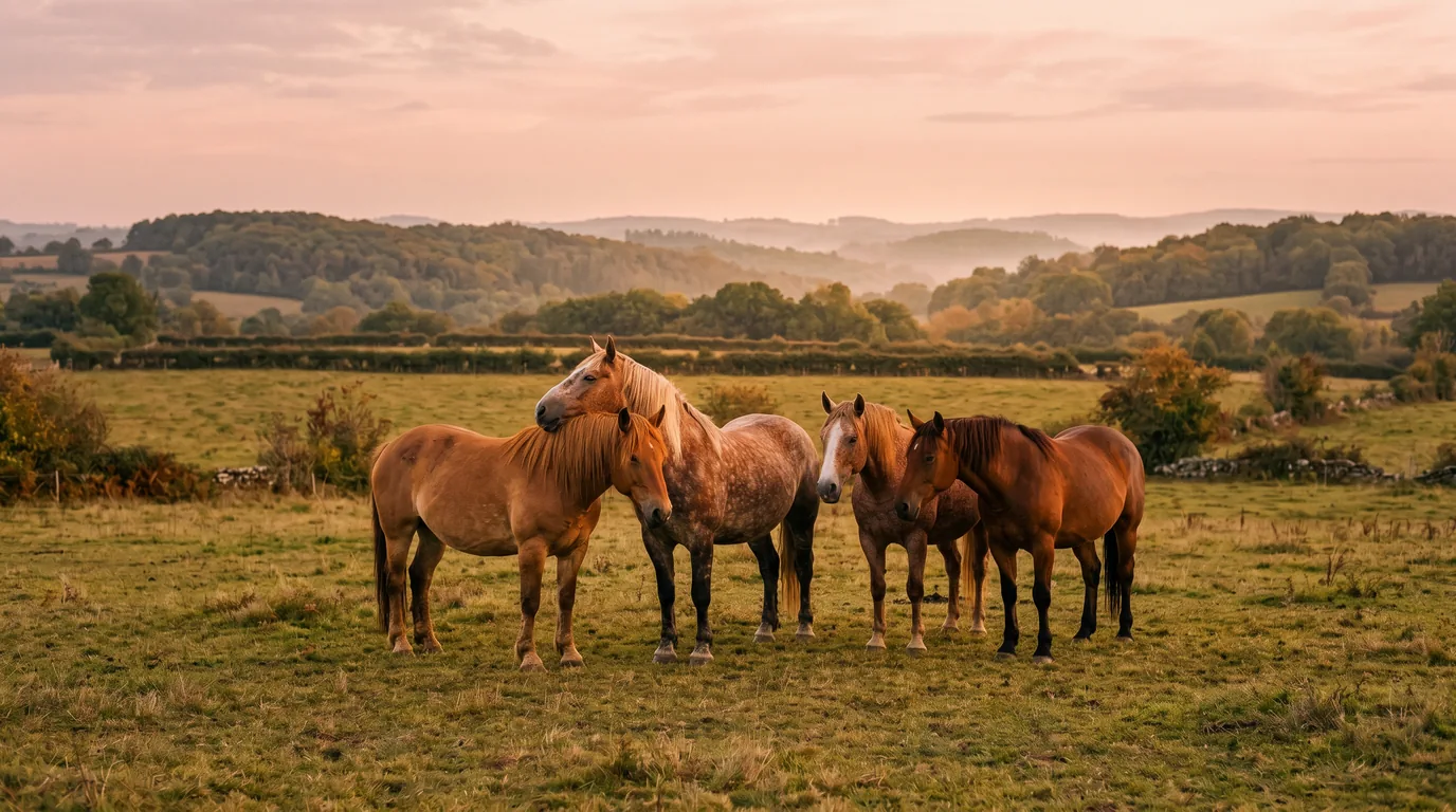 Les chevaux du Écurie Team Dekkers en liberté, Haute-Vienne